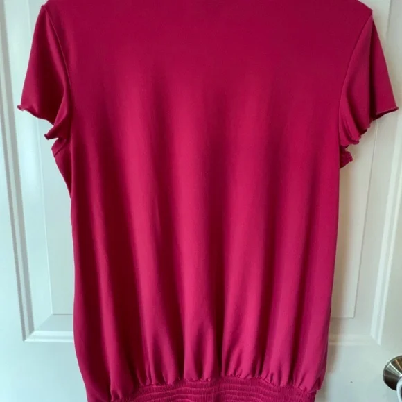 Women's Flutter Sleeve Shirt Size S Raspberry Pink Style & Co. - Picture 7 of 9